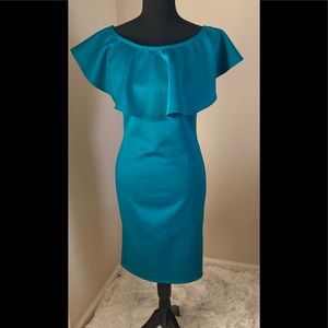 Formal teal midi dress